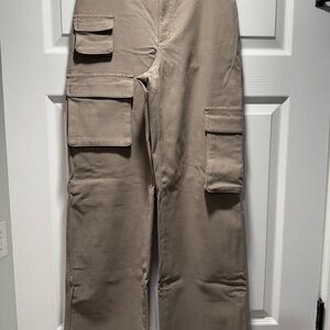 TNA Tan Cargo Pants Relaxed Fit Utility